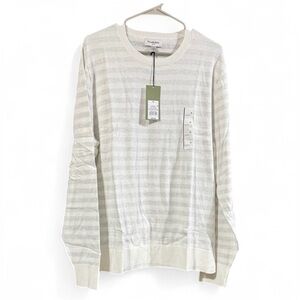 Size XL Goodfellow & Co Men's Cream Striped Sweatshirt